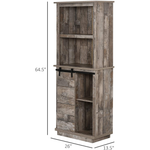 Freestanding Rustic Kitchen Buffet with Hutch