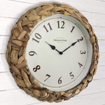 Farmhouse Rustic Woven Clock,  Natural Seagrass - 10.6 Inch