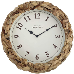Farmhouse Rustic Woven Clock,  Natural Seagrass - 10.6 Inch