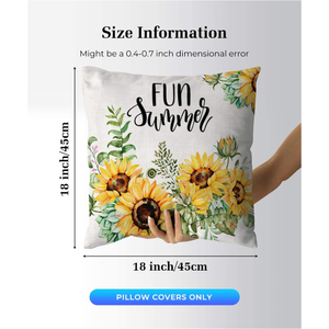 Summer Farmhouse Pillow Covers,18X18 - Set of 4
