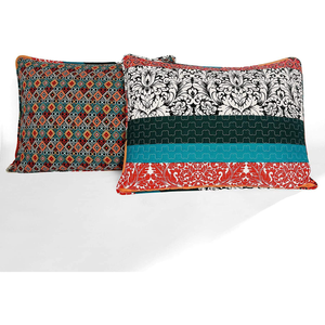 Tangerine Bohemian  Reversible King Size Bed Cover - 3-piece set
