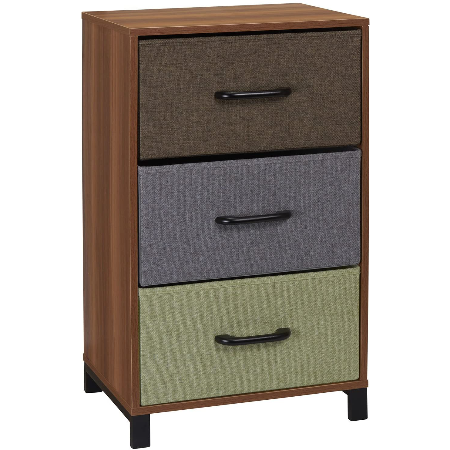 Wooden Night Stand Storage with 3 Drawers