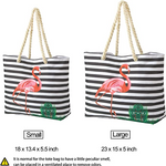 Large Beach Shoulder Flamingo Stripes Handbag